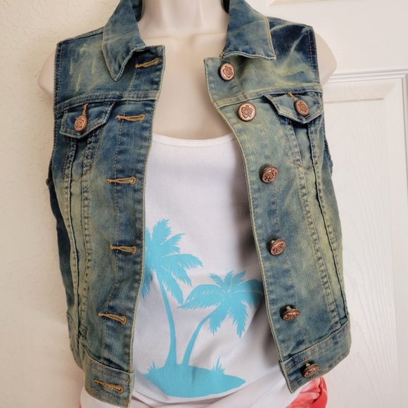 Project Eighteen Denim Vest  Size 3/4 juniors - Picture 2 of 3